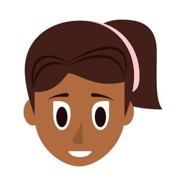 Genç kadın yüz çizgi film