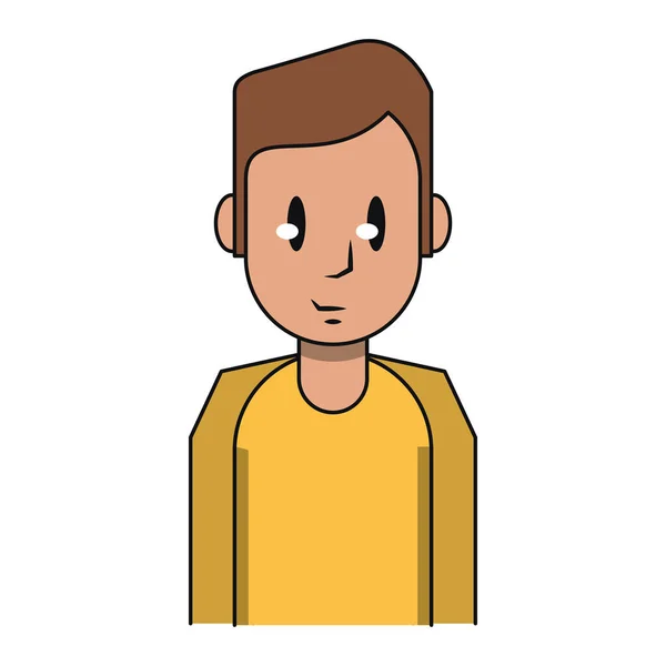 Jeune homme souriant profil dessin animé — Image vectorielle