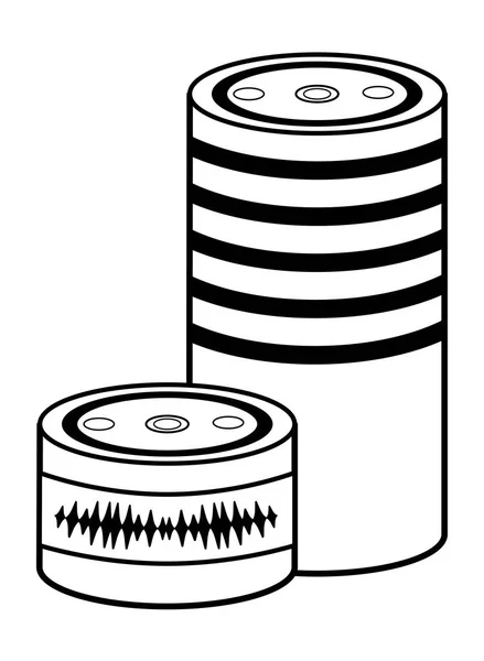 Zylinderlautsprecher-Symbol schwarz-weiß — Stockvektor