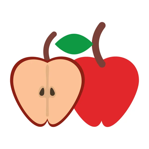 苹果健康食品水果隔离平 — 图库矢量图片