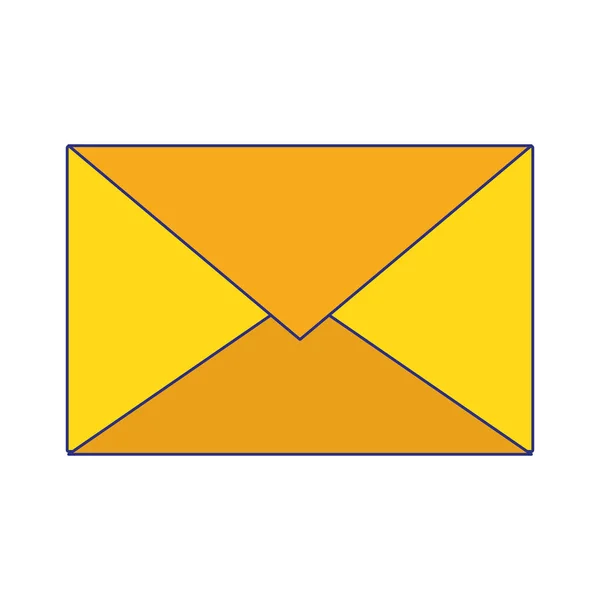 Símbolo de envelope de email linhas azuis isoladas — Vetor de Stock