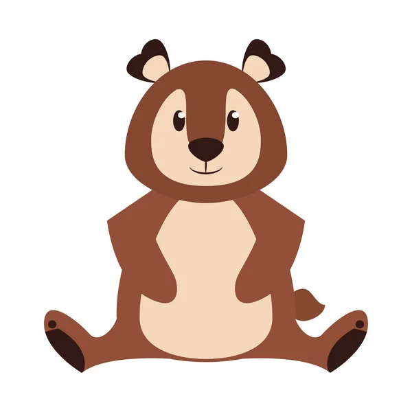 Niedźwiedź dzikiej przyrody słodkie zwierzę kreskówka — Wektor stockowy