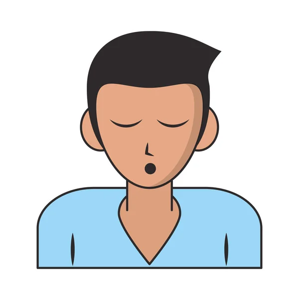 Homme profil de sommeil dessin animé — Image vectorielle