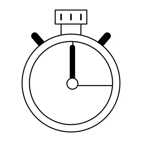 Symbol hodiny chronometru izolovaný černobíle — Stockový vektor