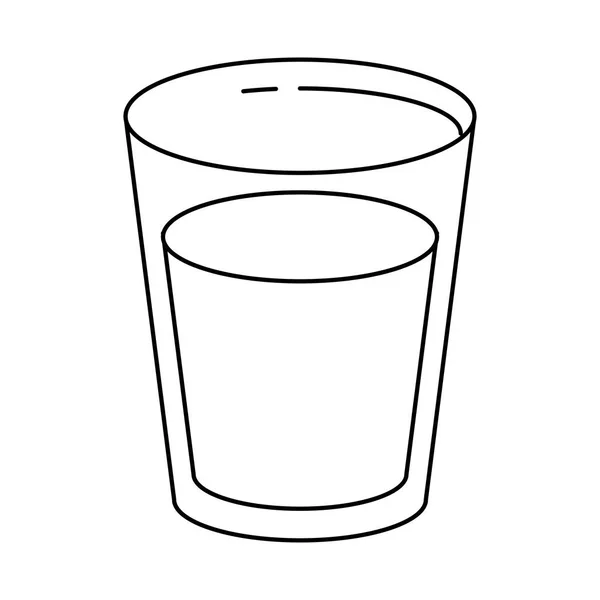 Milk glass cup cartoon isolated — Stock Vector