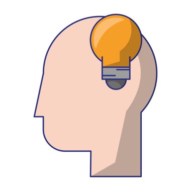 İnsan kafası ampul ile