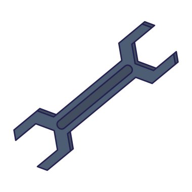 Metal anahtar takım onarım inşaat izole mavi çizgiler