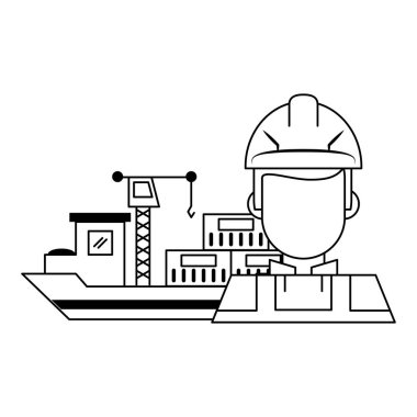 Teslimat ve lojistik siyah beyaz