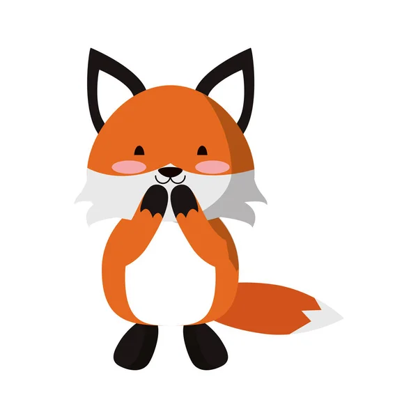 Cute Fox animal ilustración vector de dibujos animados — Vector de stock