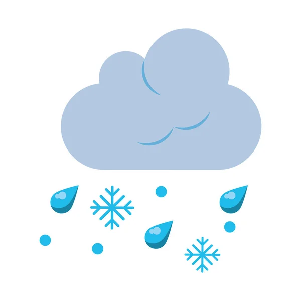 Moln-och snö väder symbol isolerat — Stock vektor