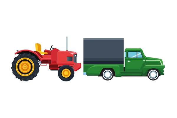 Teherautó és traktor — Stock Vector