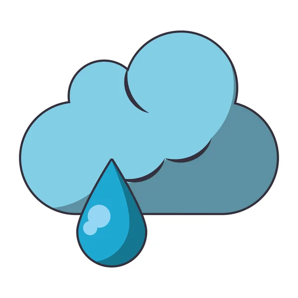 Cloud raining weather symbol cartoon — Stock Vector