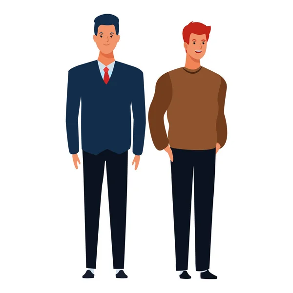 Hombres avatar personaje de dibujos animados — Vector de stock