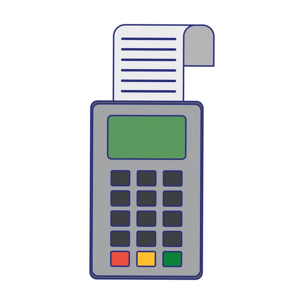 Čtečka kreditních karet Elektronická platební zařízení modrá linie — Stockový vektor