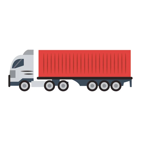 Lastkraftwagen isoliert flach — Stockvektor