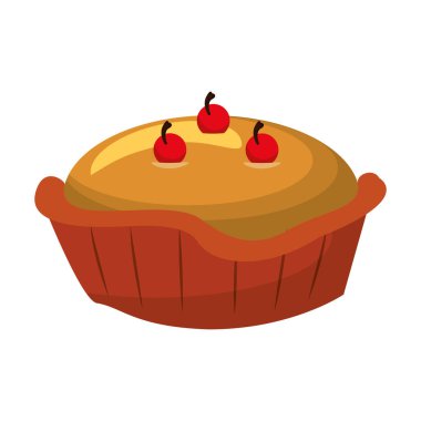 Kiraz tatlı karikatür ile Pasta