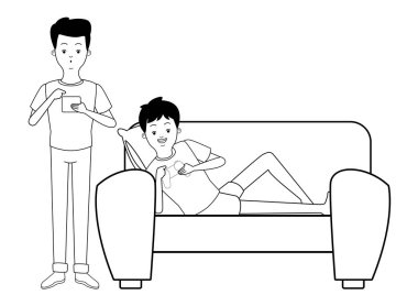 Siyah beyaz bin yıllık insanlar oyun partisi