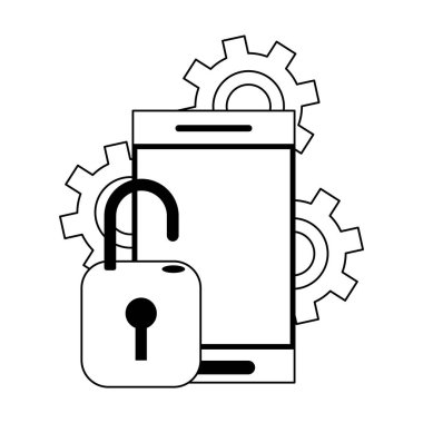 Siyah beyaz iş ve akıllı telefon teknolojisi sembolleri