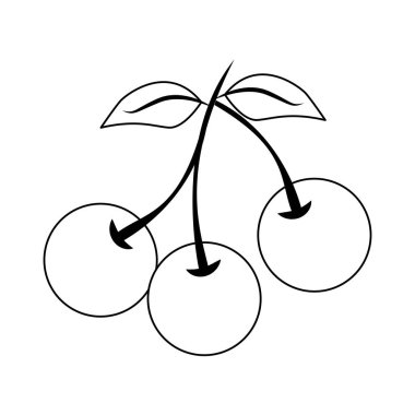Siyah beyaz kiraz sebze sağlıklı gıda karikatür