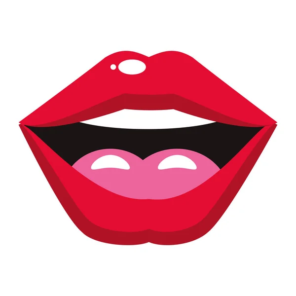 Mujer sexy labios dibujos animados vector aislado ilustración — Archivo Imágenes Vectoriales