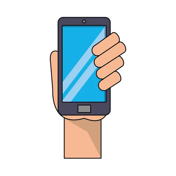 Mains utilisant un téléphone portable — Image vectorielle