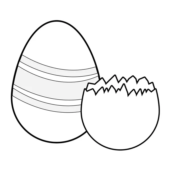 Påsk ägg färgglada målade svart och vitt — Stock vektor
