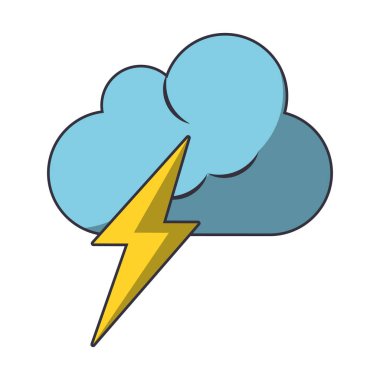 Bulut ve ışın karikatür izole