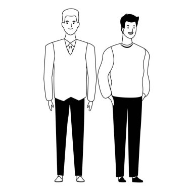 siyah ve beyaz erkekler avatar karikatür karakter