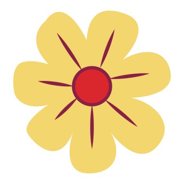 izole çiçek çizgi film