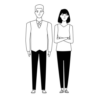 siyah ve beyaz çift avatar karikatür karakter