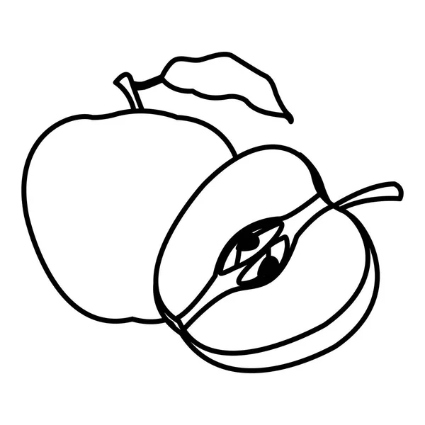 Laranja ícone cartoon preto e branco — Vetor de Stock