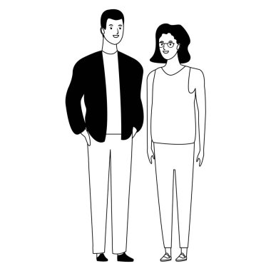 siyah ve beyaz çift avatar karikatür karakter