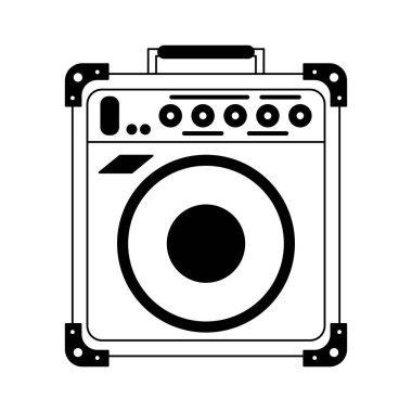 Siyah beyaz retro müzik hoparlör cihazı