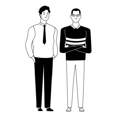 siyah ve beyaz erkekler avatar karikatür karakter