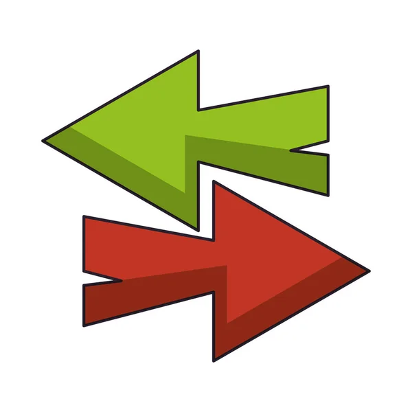 Linker en rechter pijlen symbool geïsoleerd — Stockvector