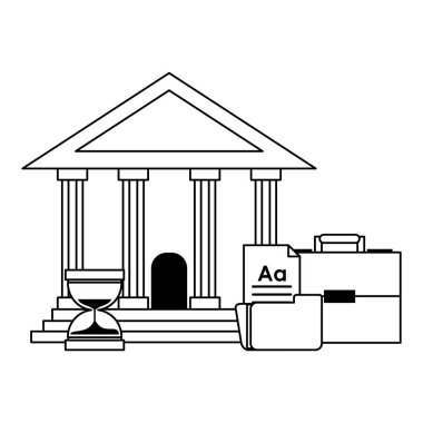 İş ve ofis siyah beyaz