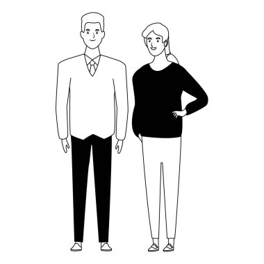 siyah ve beyaz çift avatar karikatür karakter