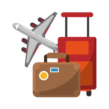 Seyahat ve tatil sembolleri vektör illüstrasyon