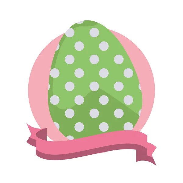 Easter egg round emblem — Stock Vector