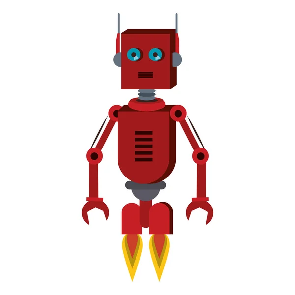 Robot rolig karaktär tecknad serie isolerad — Stock vektor
