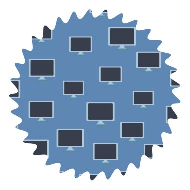 Bilgisayar ekranı yuvarlak etiketi