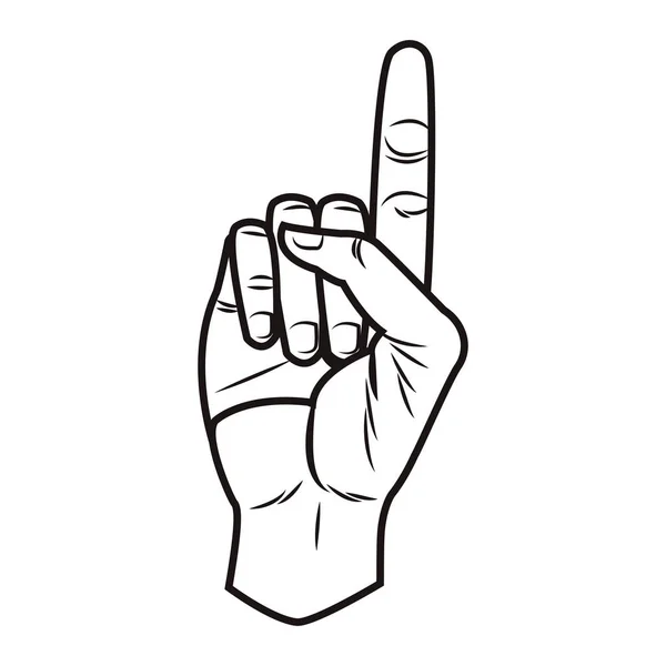 Hand pekar upp popkonst — Stock vektor