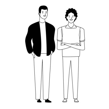 siyah ve beyaz erkekler avatar karikatür karakter