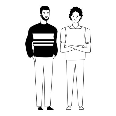 siyah ve beyaz erkekler avatar karikatür karakter