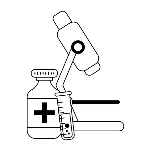 Медицинские товары черно-белого цвета — стоковый вектор
