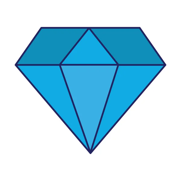 Diamond luxury stone isolated blue lines — Stock Vector