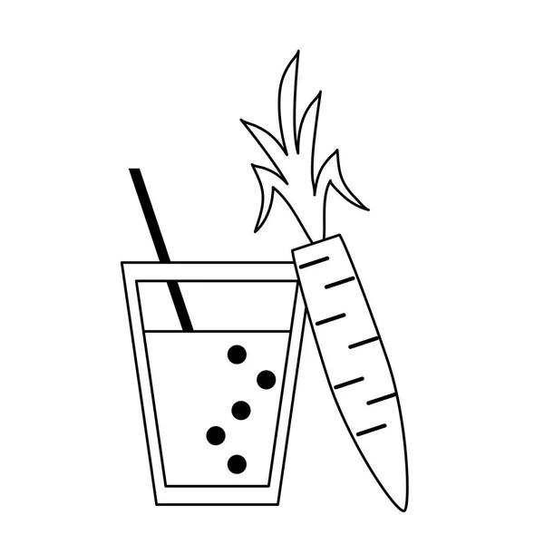 Batido de desintoxicación fitness en blanco y negro — Vector de stock