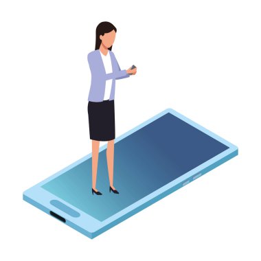 iş kadını ve cep telefonu