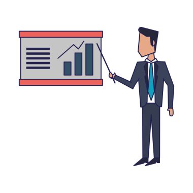 Bullhorn reklam sembolü izole mavi çizgiler