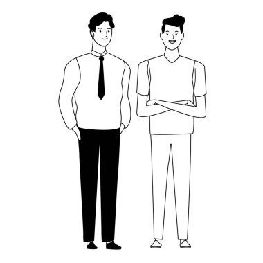 siyah ve beyaz erkekler avatar karikatür karakter